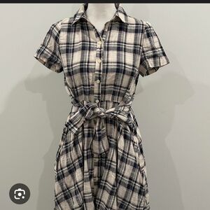 TYLHO Plaid Short Sleeve Dress